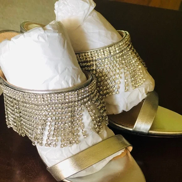 NIB SCHUTZ Sonia crystal fringe slide sandal - Picture 3 of 6